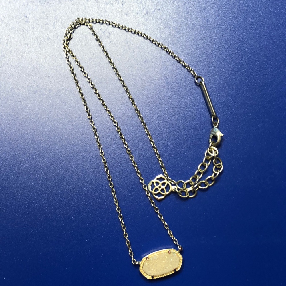 Kendra Scott Gold Iridescent Drusy Necklace